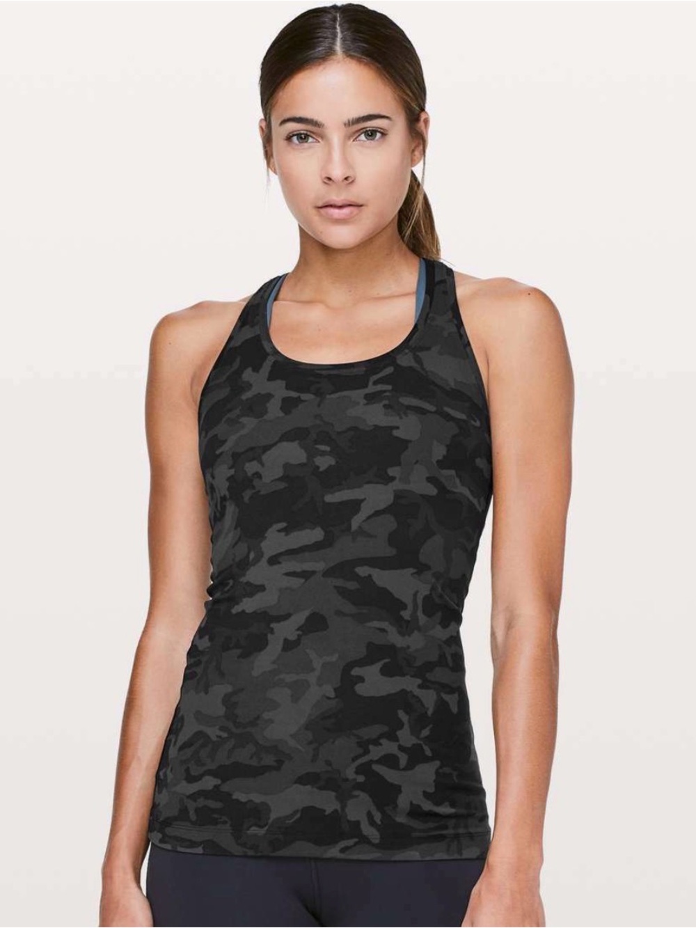 Lululemon Black Camouflage Racerback Tank Top